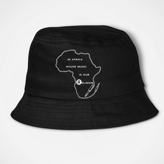 Africa House Music Is Our Religion - Bucket Hat (Black / Natural)