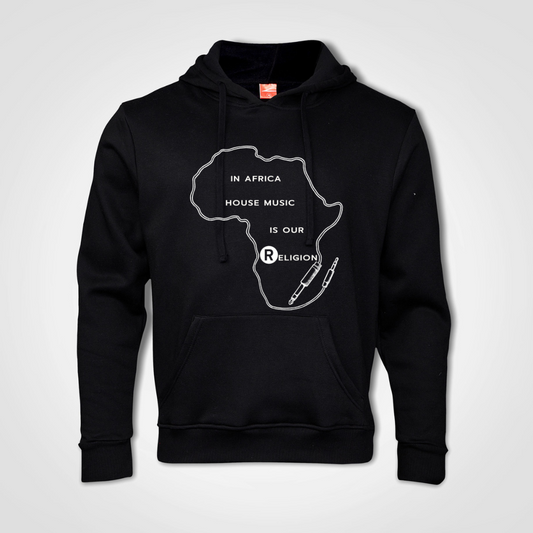 In Africa House Music Is Our Religion - Hoodie (Black / Grey)