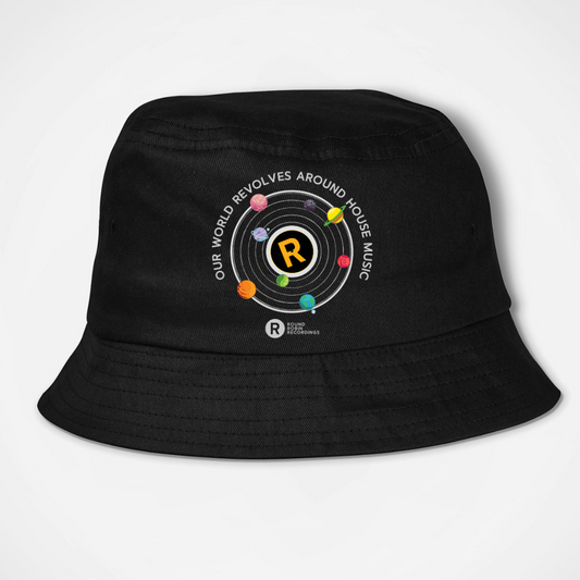 Our World Revolves Around house Music - Bucket Hat (Black)