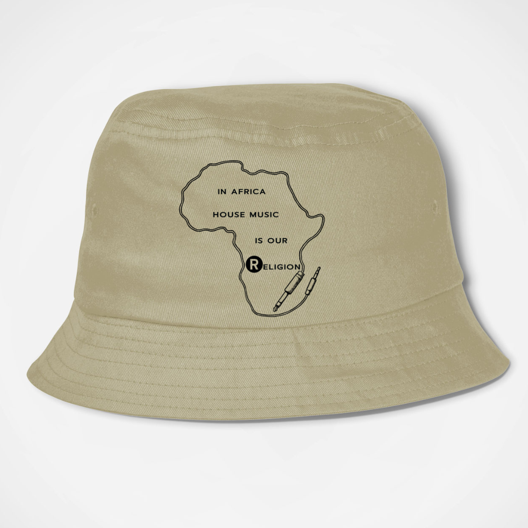 Africa House Music Is Our Religion - Bucket Hat (Black / Natural)