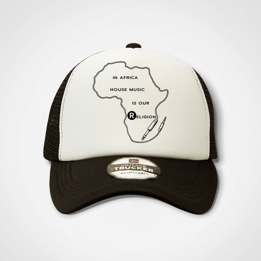 Africa House Music Is Our Religion - Trucker Cap (Black / Green / Red)